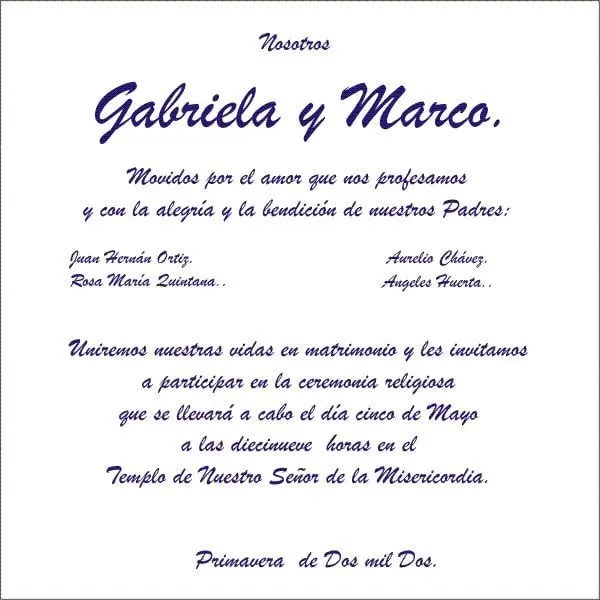 Frases para invitaciones de boda - Ejemplos De