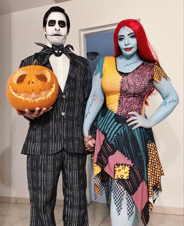 Jack & Sally Halloween Costumes | Sally halloween costume, Couples halloween costumes creative, Most creative halloween costumes Jack & Sally Halloween Costumes | Sally halloween costume, Couples halloween costumes creative, Most creative halloween costumes