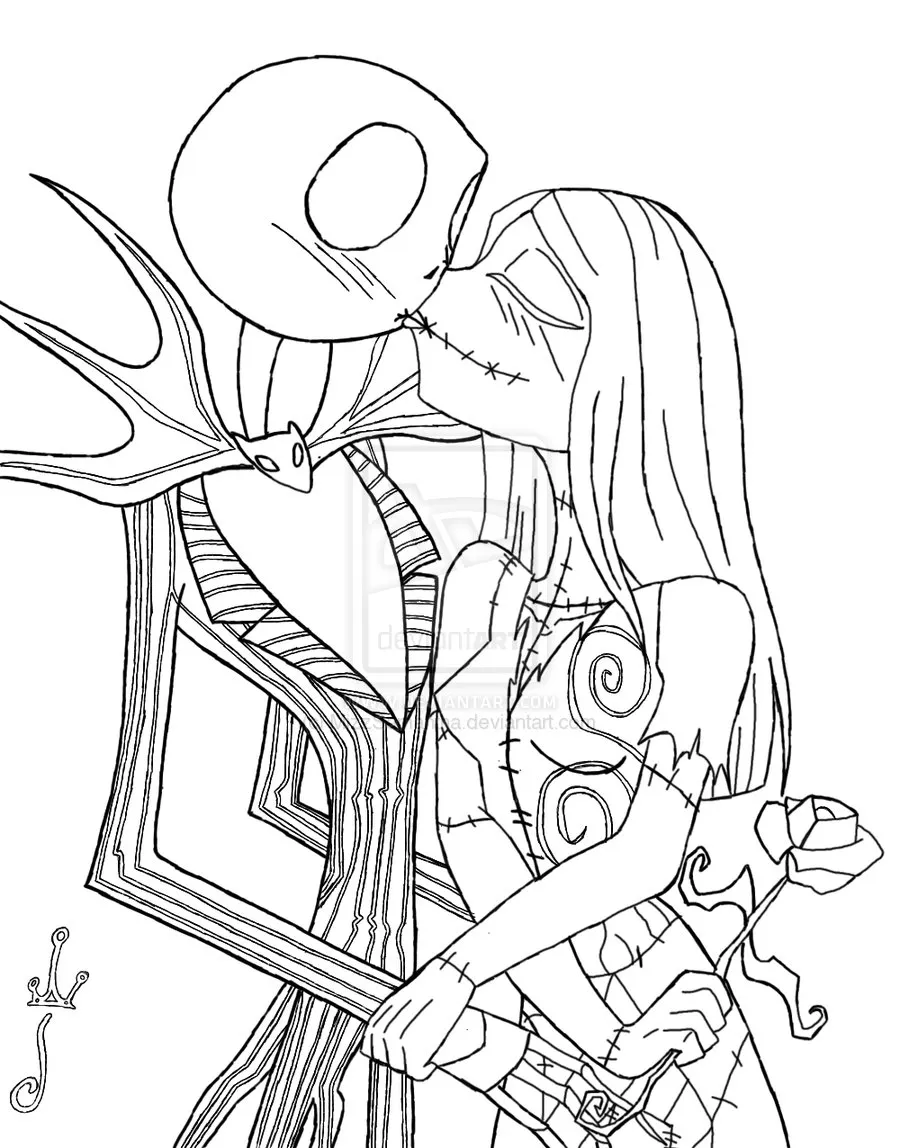 Jack Skellington Y Sally Besándose para colorear, imprimir e dibujar –ColoringOnly.Com Jack Skellington Y Sally Besándose para colorear, imprimir e dibujar –ColoringOnly.Com