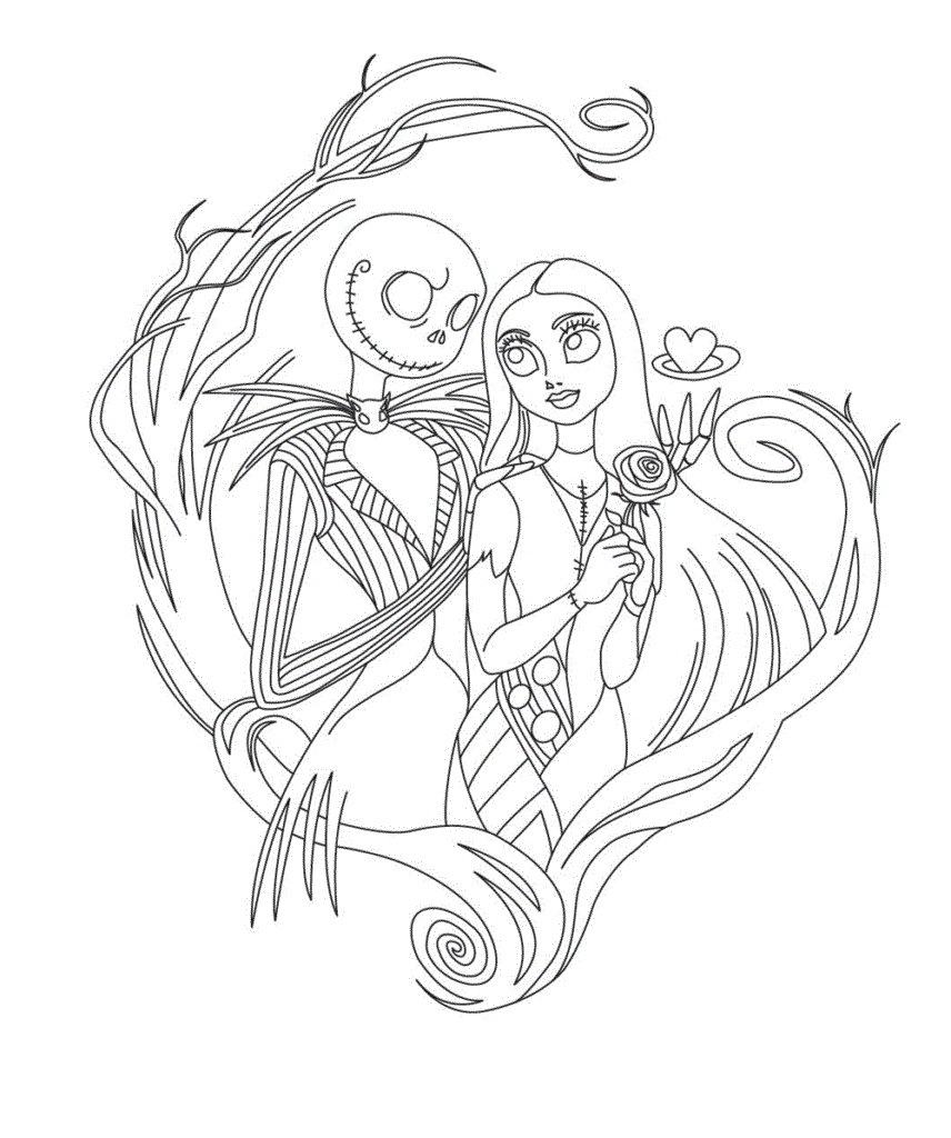 Jack Skellington y Sally para colorear, imprimir e dibujar – Dibujos- Colorear.Com Jack Skellington y Sally para colorear, imprimir e dibujar – Dibujos- Colorear.Com