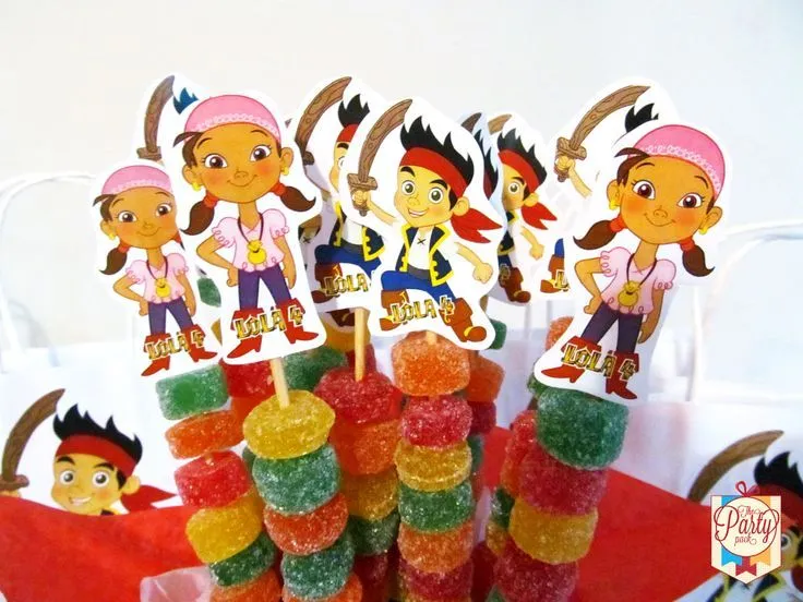 Pinchos de Jake y los Piratas | Candy Bar Princesas de Disney y ...