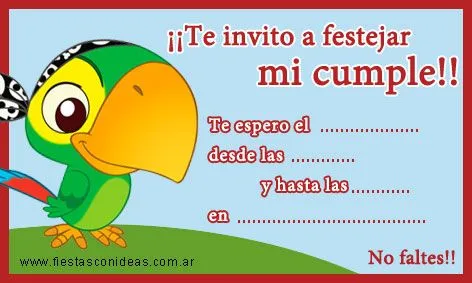 Skully, Jake y los piratas - Tarjetas de cumpleaños para imprimir ...