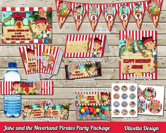 Jake y Los Piratas del Nunca Jamas Kit por OlivettaDesign en Etsy