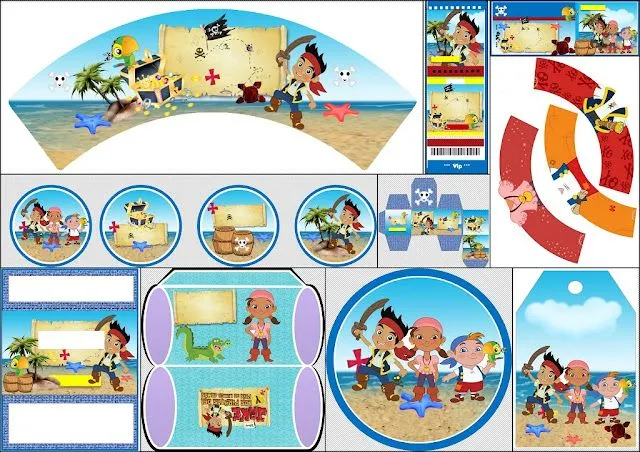 Jake y los Piratas: Kit para Imprimir Gratis. | Ideas y material ...
