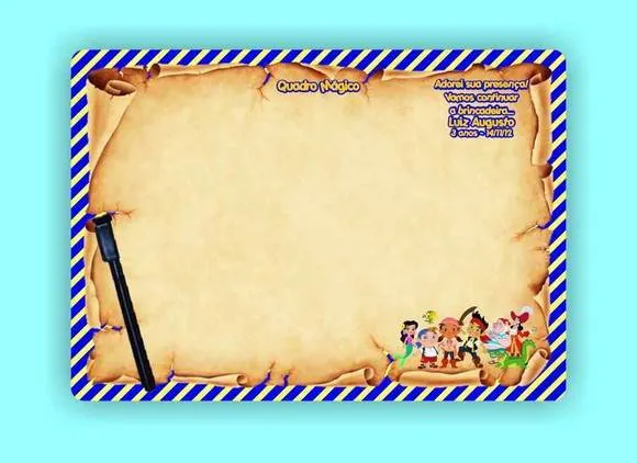 Jake e os piratas Quadro Mágico | Marga Brindes | Elo7