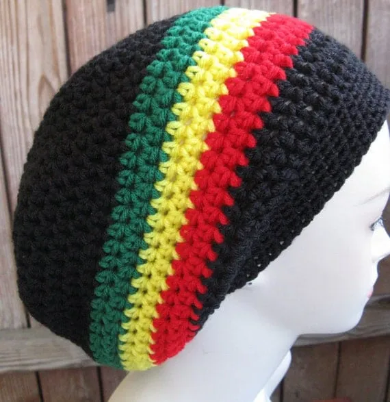 Jamaiquino negro rojo amarillo verde Crochet por WoolFashion Jamaiquino negro rojo amarillo verde Crochet por WoolFashion