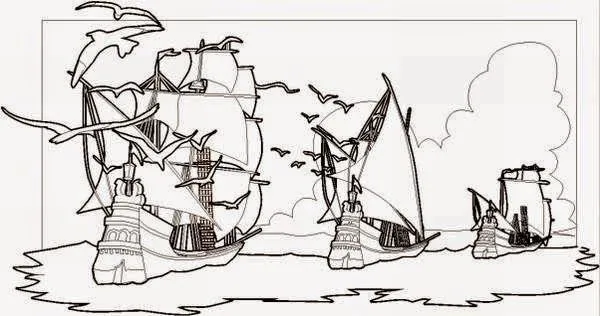 Jardin Escolar: Descubrimiento de América - Dibujos Para Colorear Jardin Escolar: Descubrimiento de América - Dibujos Para Colorear