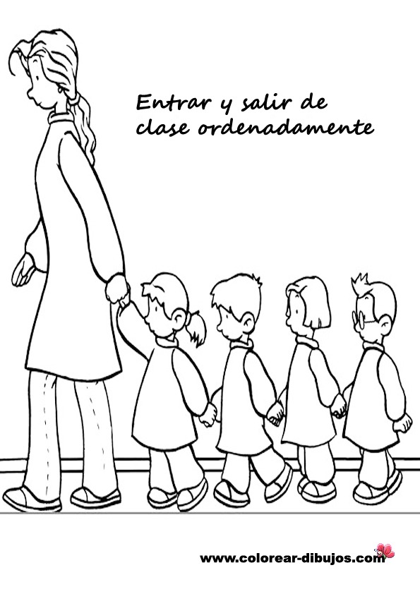 Jardin Escolar: Las reglas del salón de clases - Dibujos para colorear Jardin Escolar: Las reglas del salón de clases - Dibujos para colorear