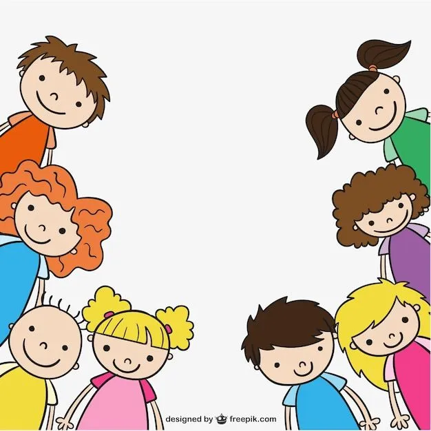 Los niños de kindergarten de dibujo | Descargar Vectores gratis