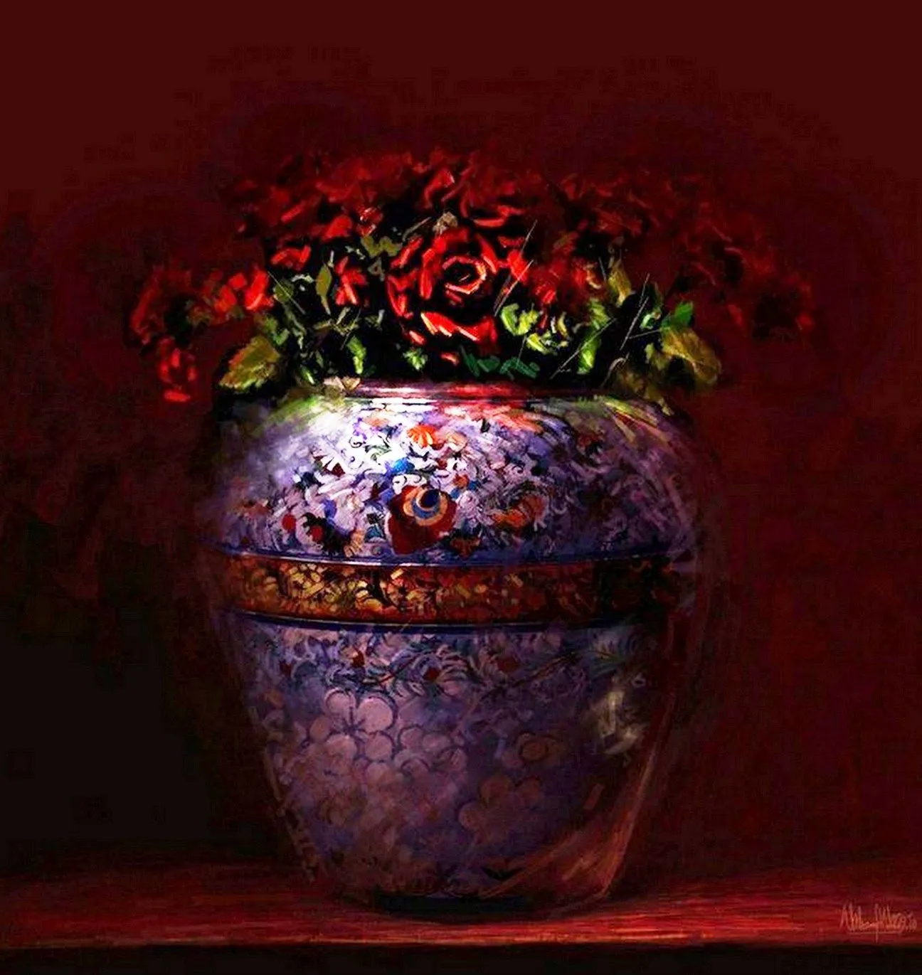 Jarrones y Flores al Óleo, Waheed Nasir | Bodegones y Paisajes ... Jarrones y Flores al Óleo, Waheed Nasir | Bodegones y Paisajes ...