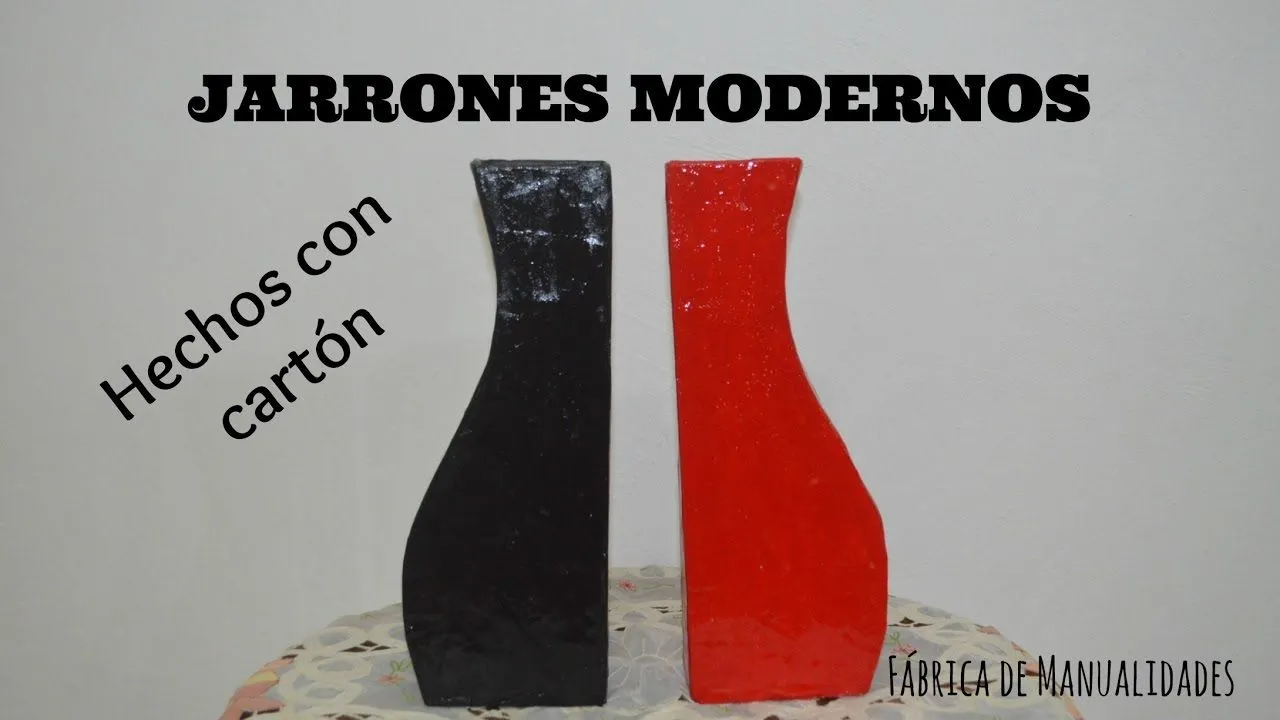 Jarrones modernos hechos con cartón - YouTube Jarrones modernos hechos con cartón - YouTube