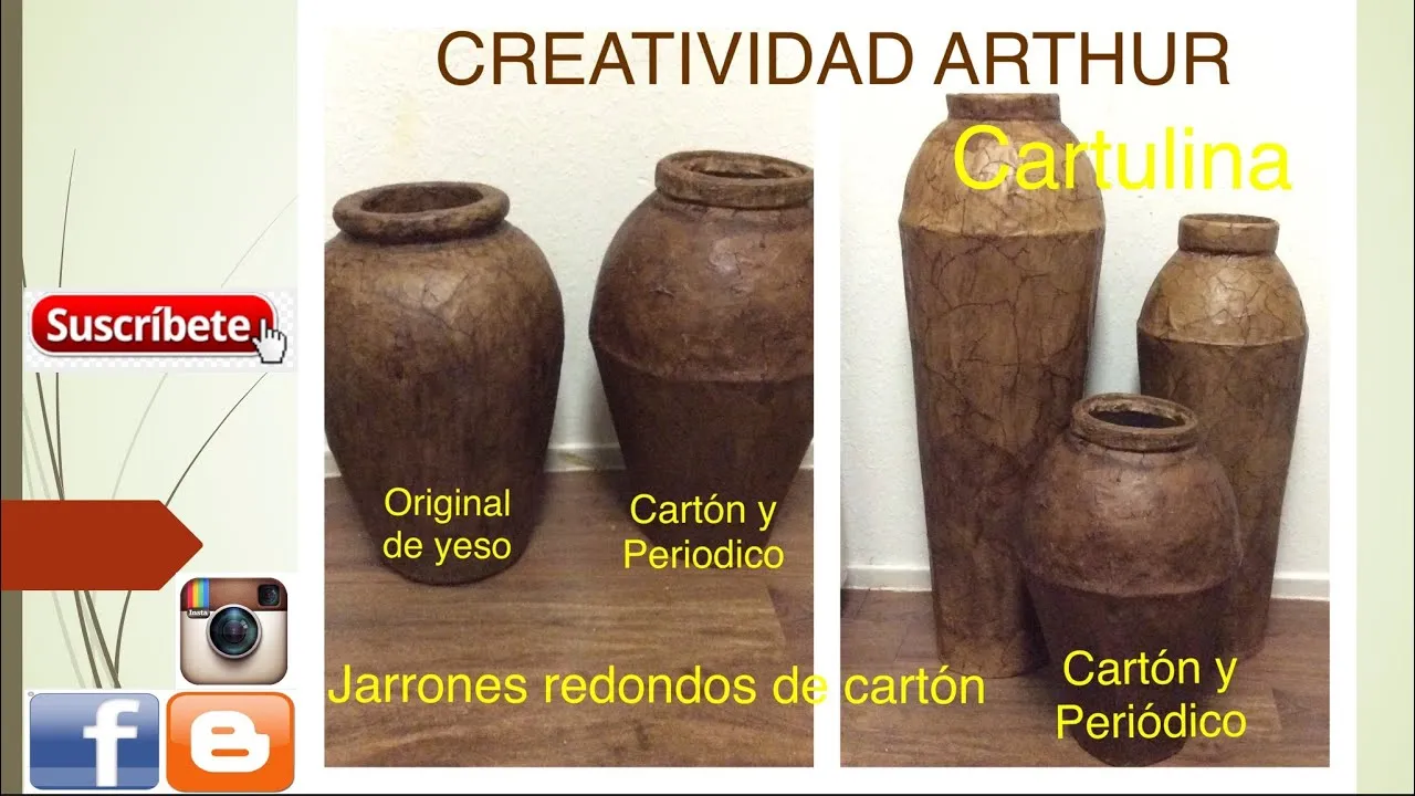 jarrones redondos de cartón ,si de cartón y periódico - YouTube jarrones redondos de cartón ,si de cartón y periódico - YouTube