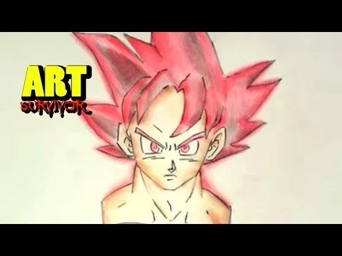 COMO DIBUJAR A GOKU FASE DIOS !!!! / Drawing Goku God - YouTube