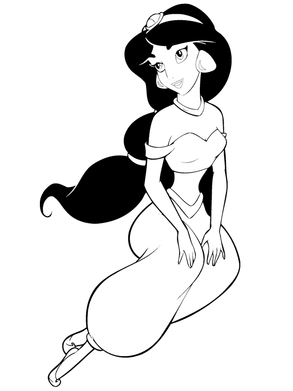 Dibujo para colorear de la Princesa Jazmin