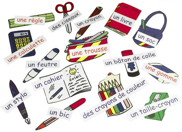 Je m'amuse en français: Vocabulario: Material escolar - Matériel ... Je m'amuse en français: Vocabulario: Material escolar - Matériel ...