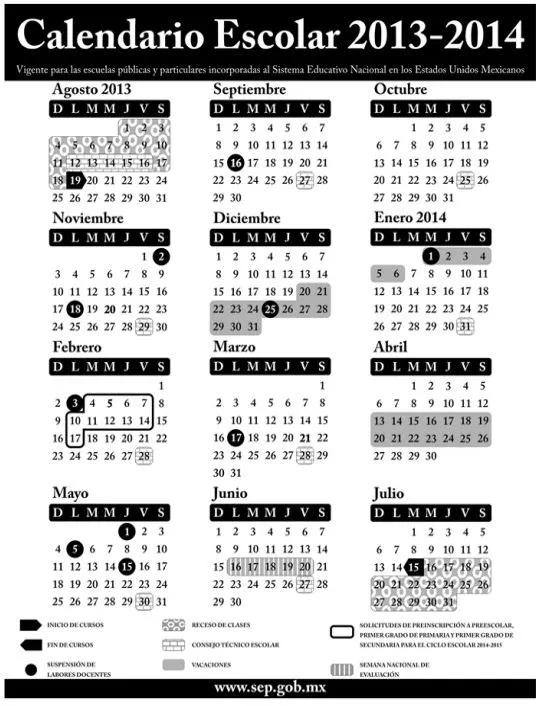 Calendario de la sep 2013-2014 - Imagui