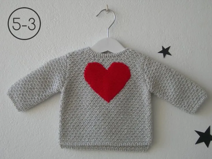 Jersey para bebe hecho a punto fantasía en mezcla de 2 colores con ... Jersey para bebe hecho a punto fantasía en mezcla de 2 colores con ...
