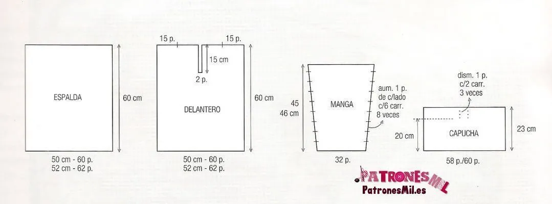 Jersey blanco con capucha | PatronesMil