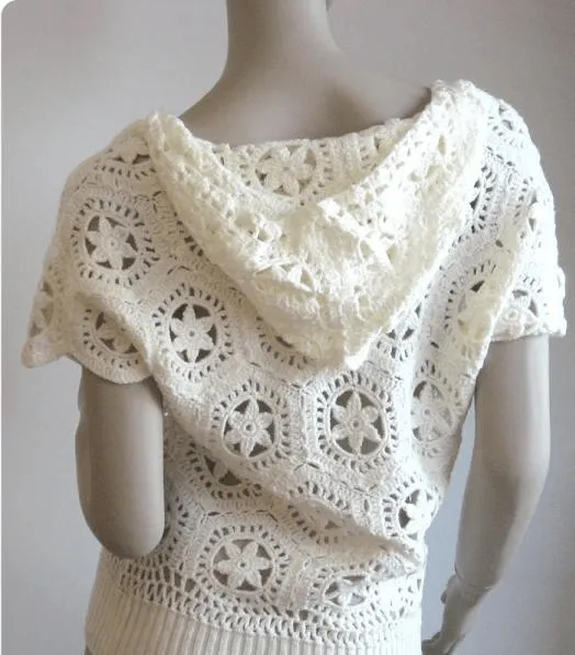 Jersey con Capucha de Primavera - Patrones Crochet Jersey con Capucha de Primavera - Patrones Crochet