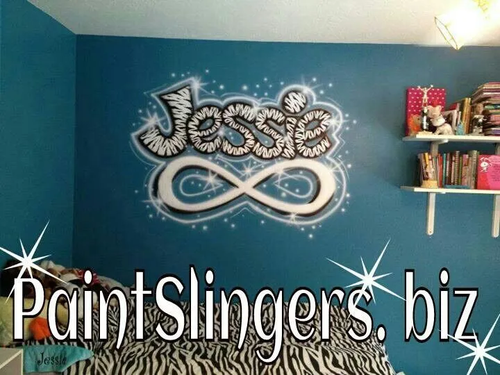 Jessie graffiti style name with infinity symbol wall mural ...