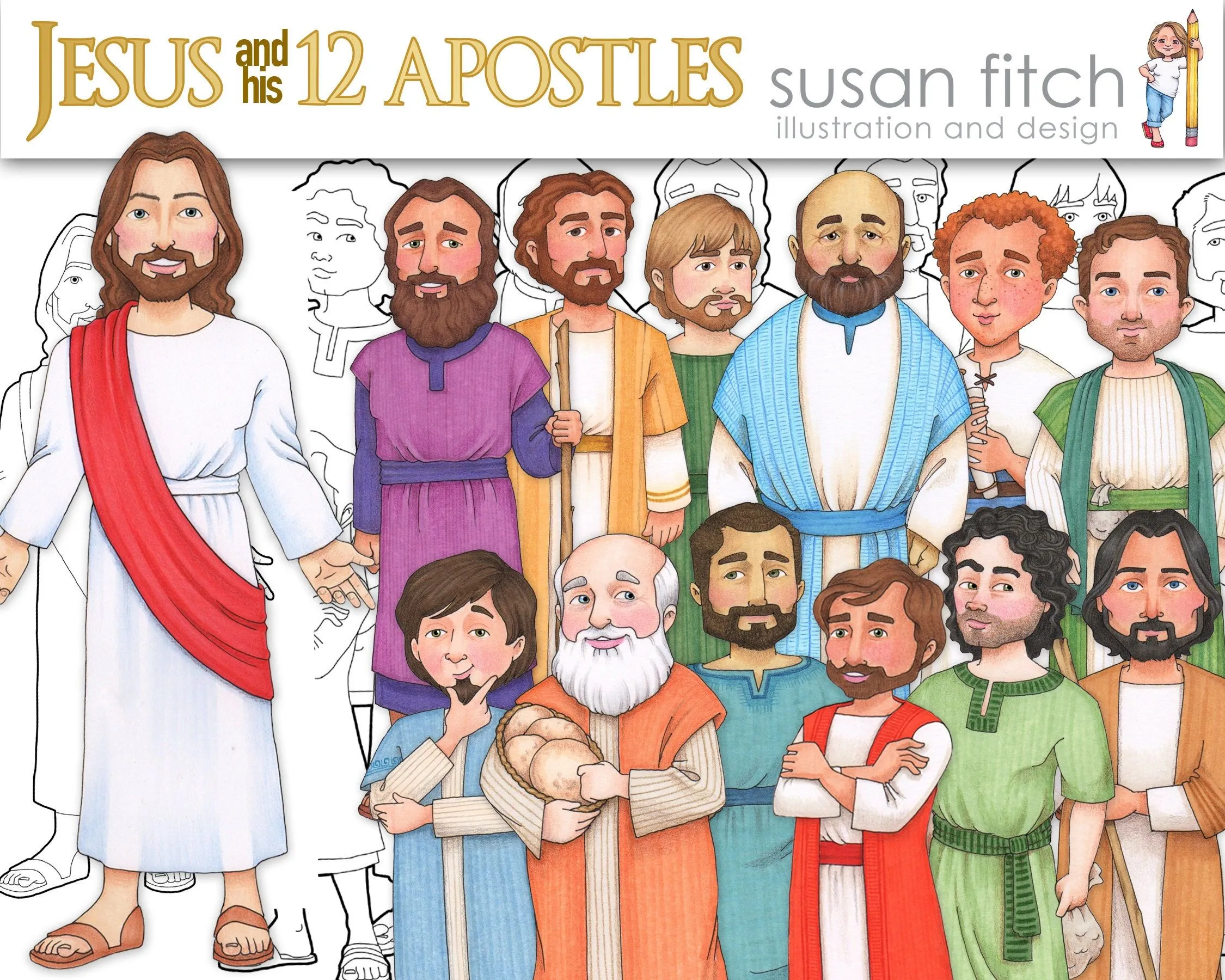 Jesucristo y sus 12 apóstoles clip art y páginas para - Etsy México Jesucristo y sus 12 apóstoles clip art y páginas para - Etsy México