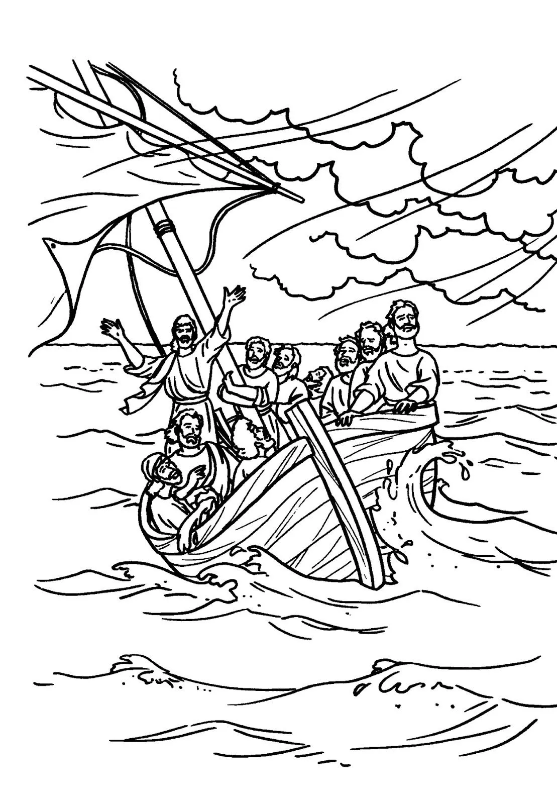 Jesus calma la tempestad para colorear ~ Dibujos Cristianos Para ... Jesus calma la tempestad para colorear ~ Dibujos Cristianos Para ...