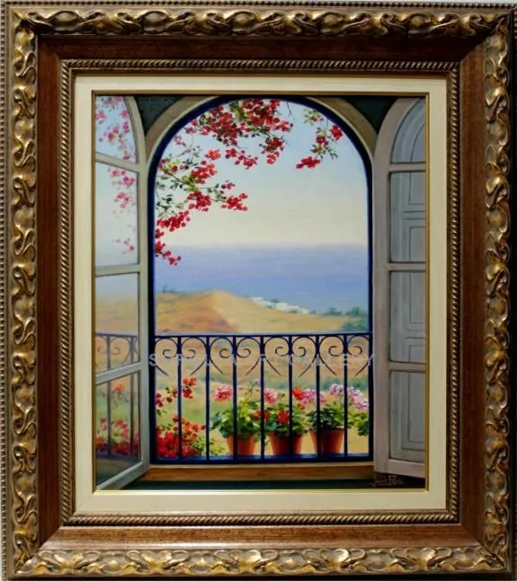 Jesús Fernández: Ventana con vista al mar. Venta de cuadros en la ... Jesús Fernández: Ventana con vista al mar. Venta de cuadros en la ...
