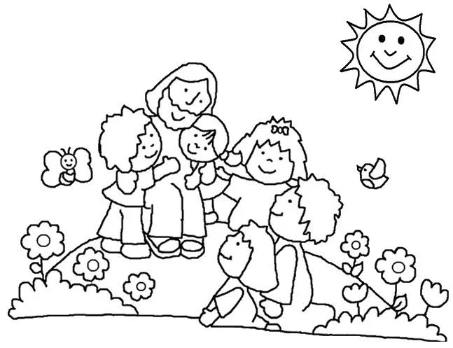 Dibujos para colorear de jesus bendice a los niños - Imagui