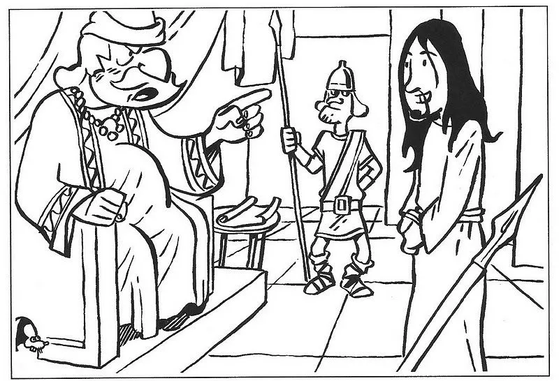 Jesús ante Pilato para colorear ~ Dibujos Cristianos Para Colorear Jesús ante Pilato para colorear ~ Dibujos Cristianos Para Colorear