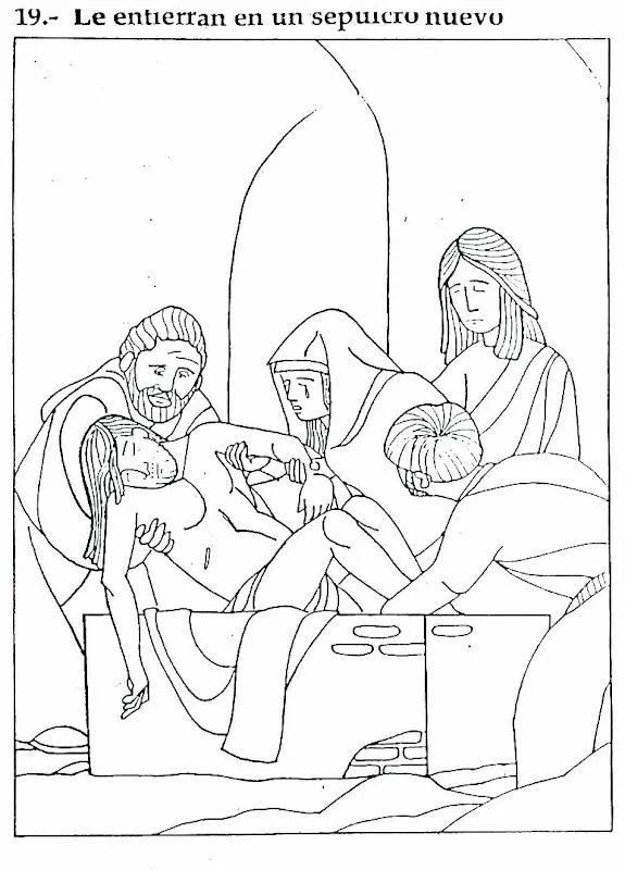 jesus sepultado Colouring Pages