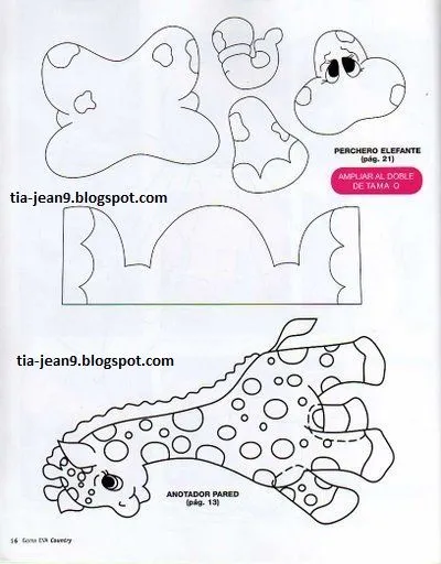 Moldes de jirafas en goma eva - Imagui