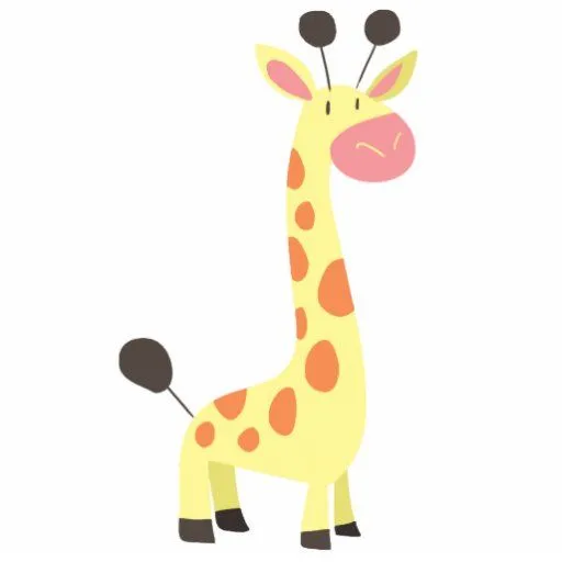 Jirafa linda del dibujo animado fotoescultura vertical | Zazzle