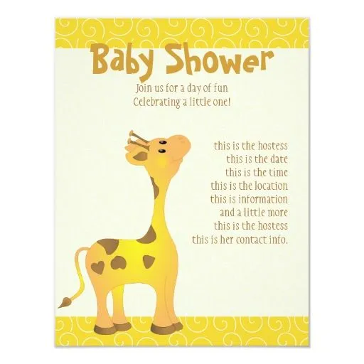 Jirafa de oro del bebé invitación 4.25" x 5.5" | Zazzle Jirafa de oro del bebé invitación 4.25" x 5.5" | Zazzle