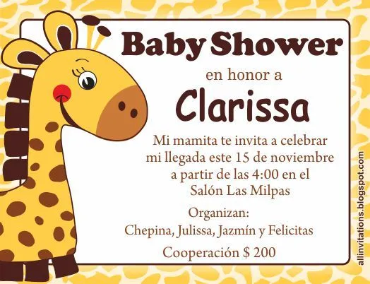 La Jirafita | All Invitations