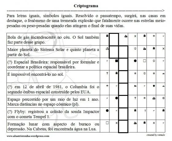 Jogos de astronomia! | A Lua Tristonha