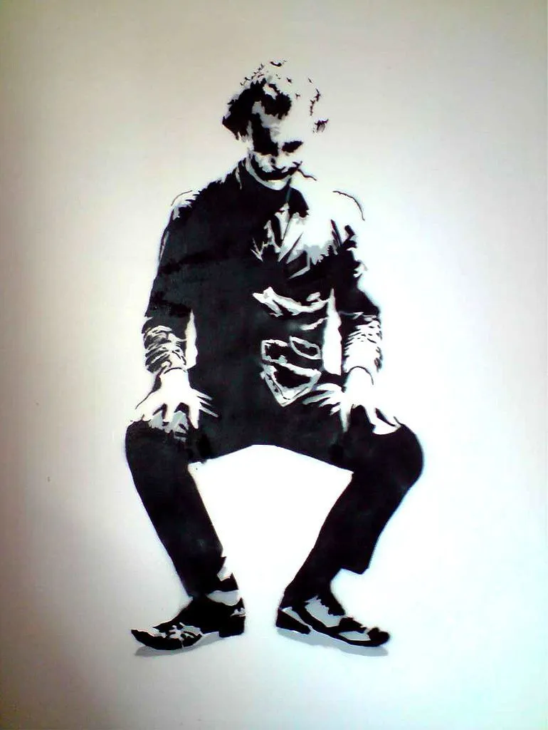 Joker Stencil by Docik-on wall by ~Docik on deviantART Joker Stencil by Docik-on wall by ~Docik on deviantART