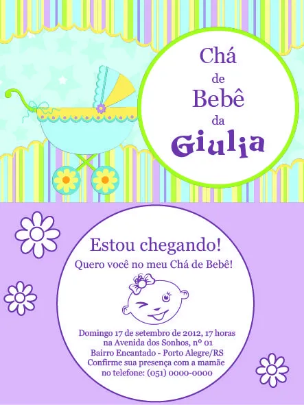 JolieJoy: Convites para Chá de Fraldas
