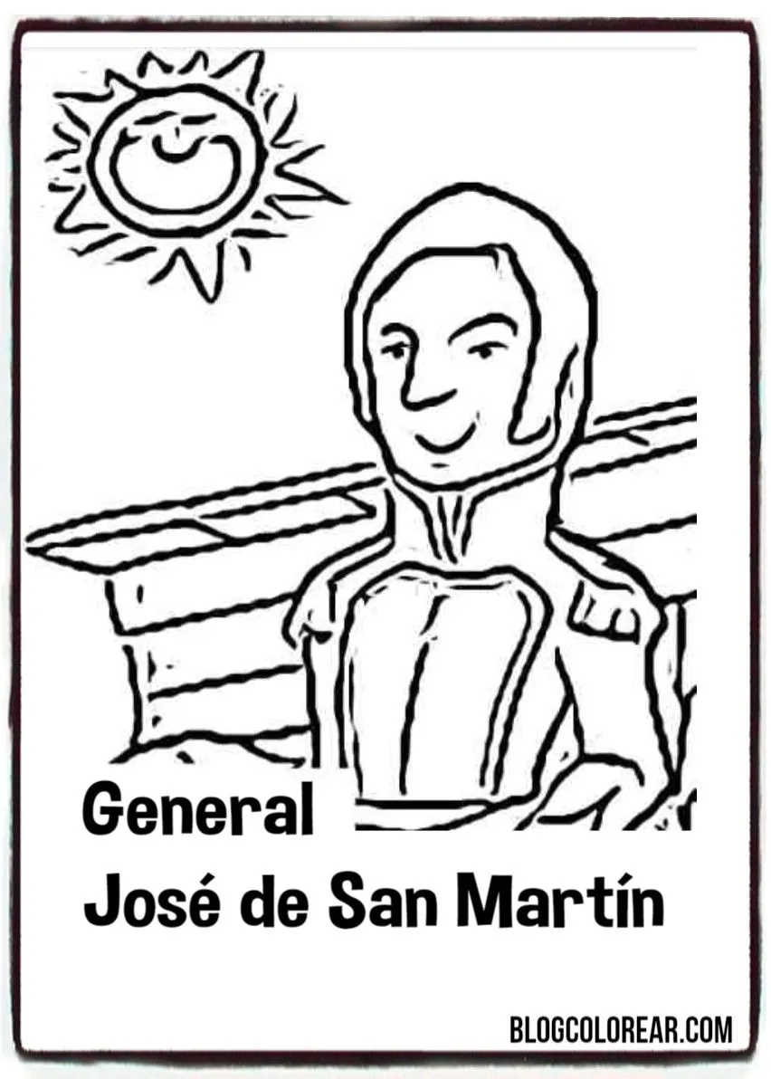 General José de san Martín para colorear - Colorear dibujos infantiles General José de san Martín para colorear - Colorear dibujos infantiles