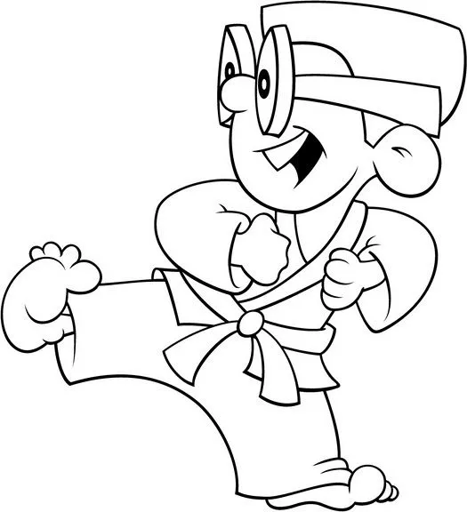 Joven Karate para colorear | Dibujos para Colorear Gratis Joven Karate para colorear | Dibujos para Colorear Gratis