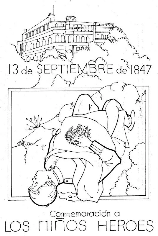 Juan Escutia muerto en batalla de Chapultepec para colorear ...
