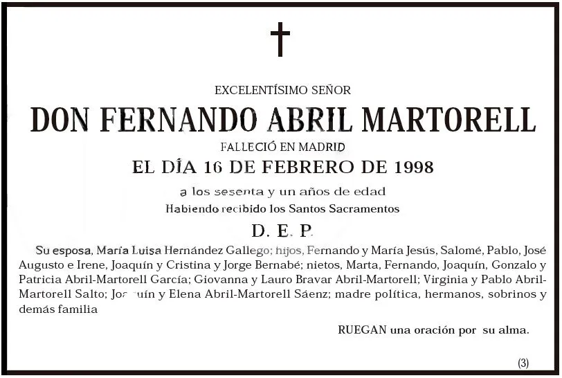 Ejemplo de una esquela - Imagui