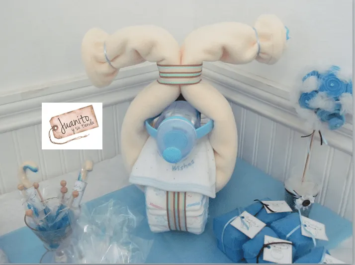 Juanito y su Tienda: Baby shower en celeste y marrón chocolate ...