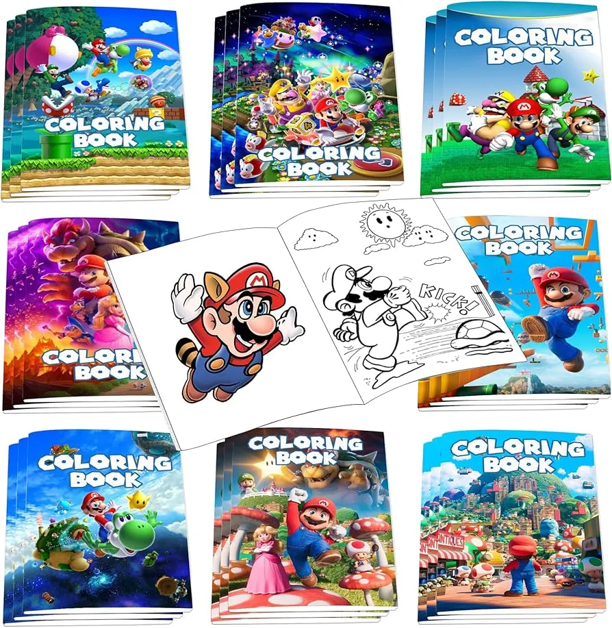 Juego de 24 libros para colorear de Super Bro a granel para niños, mini libros de