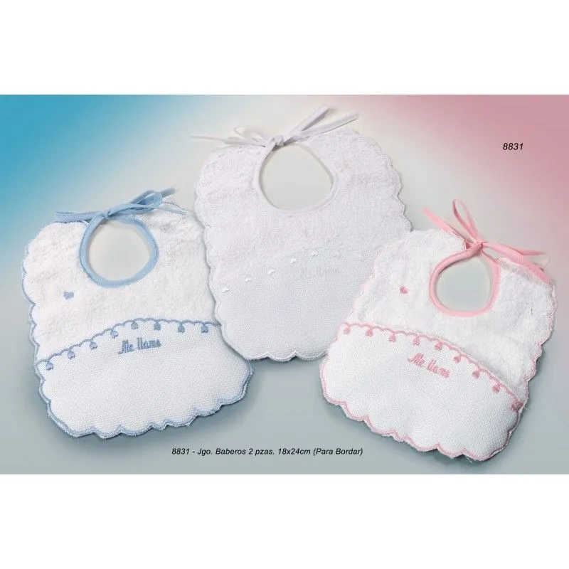 Juego Baberos Nombre 2 Piezas Multicolor 8831 Juego Baberos Nombre 2 Piezas Multicolor 8831