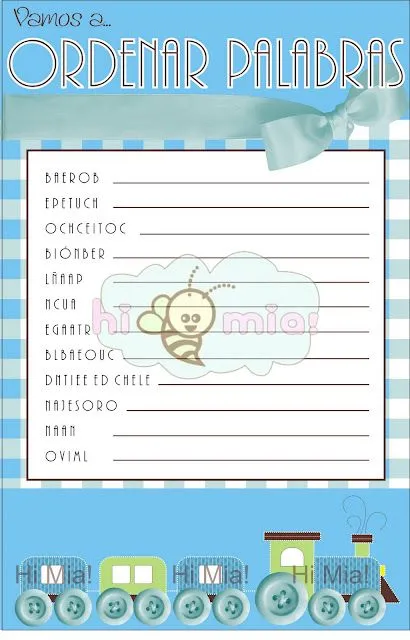 Impresion de juegos para baby shower niño - Imagui