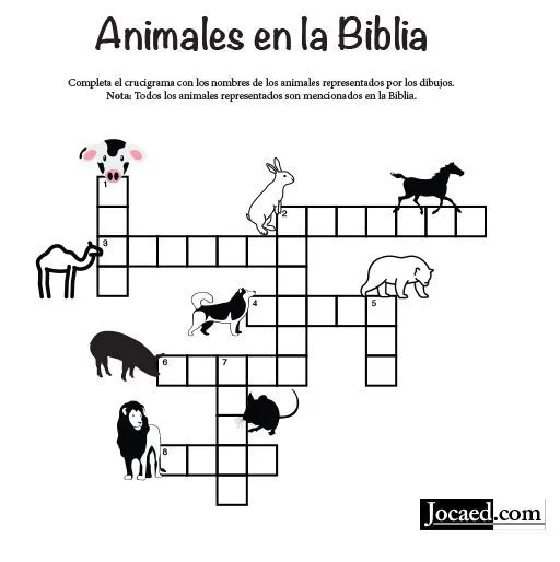 Juego Bíblico: Crucigrama Bíblico — Animales en la Biblia | Crucigramas, Juegos biblicos, Biblia Juego Bíblico: Crucigrama Bíblico — Animales en la Biblia | Crucigramas, Juegos biblicos, Biblia
