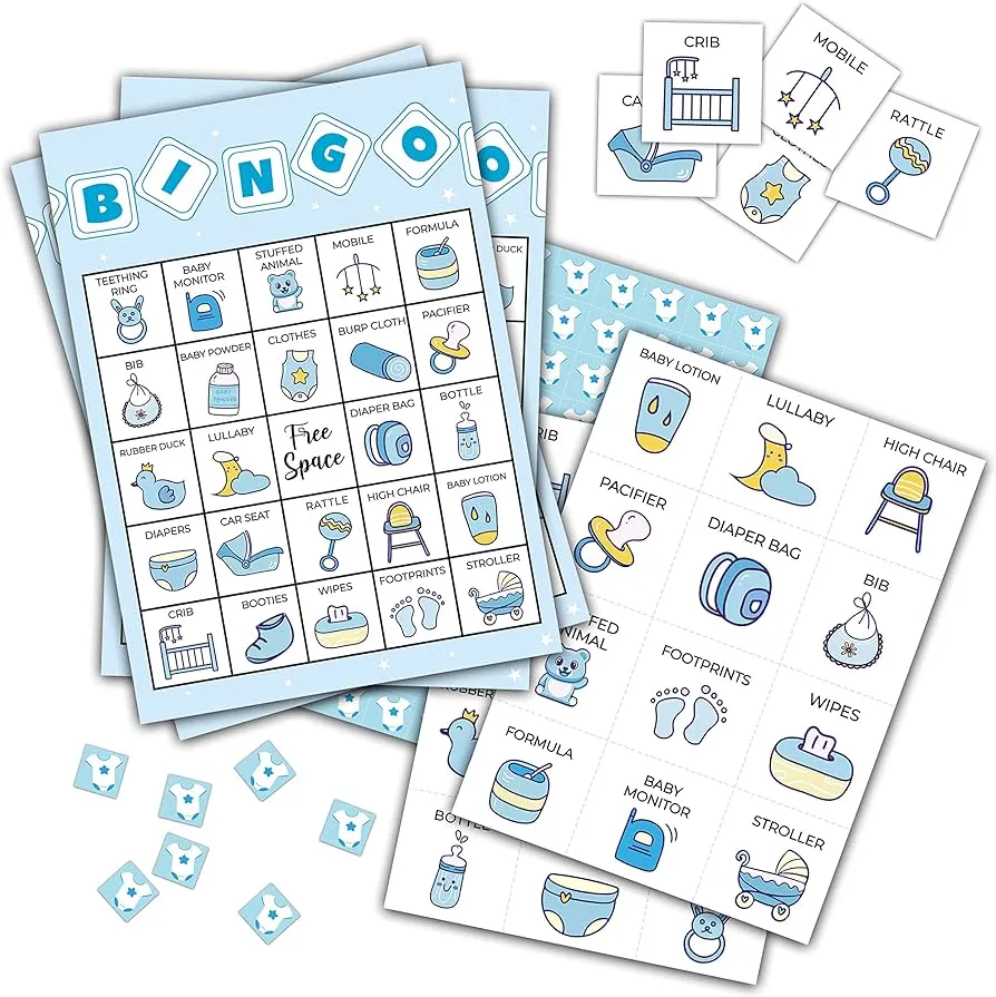 Juego de bingo para niños, con 24 jugadores, baby shower, revelación de  género, anuncio de embarazo, suministros de fiesta para actividades :  Amazon.com.mx: Juguetes y Juegos
