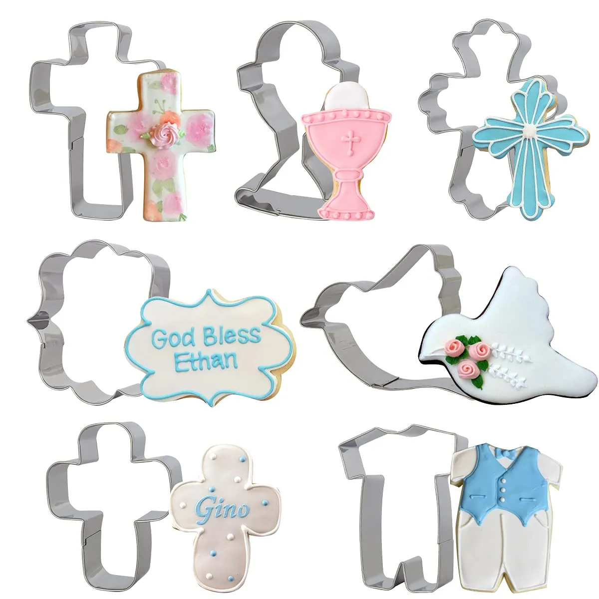 Juego de cortadores de galletas para bautismo, 7 piezas de cortadores de palomas cruzados, para primera comunión, bautismo religioso, cruz santa, molde de metal para galletas : Amazon.com.mx: Hogar y Cocina Juego de cortadores de galletas para bautismo, 7 piezas de cortadores de palomas cruzados, para primera comunión, bautismo religioso, cruz santa, molde de metal para galletas : Amazon.com.mx: Hogar y Cocina