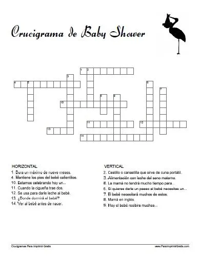 Juego Crucigrama para Baby Shower - Para Imprimir Gratis ... Juego Crucigrama para Baby Shower - Para Imprimir Gratis ...