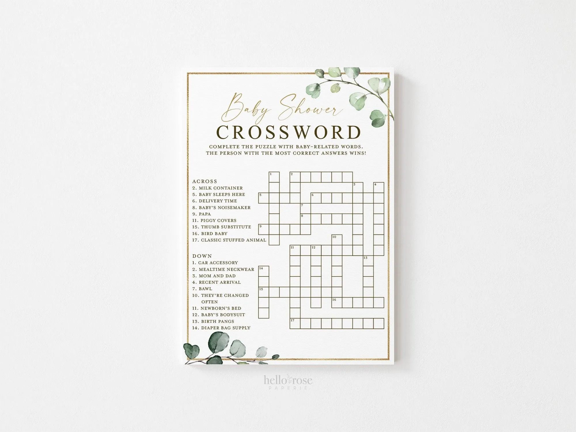 Juego de Crucigramas de Baby Shower para Imprimir. Verde y - Etsy México Juego de Crucigramas de Baby Shower para Imprimir. Verde y - Etsy México